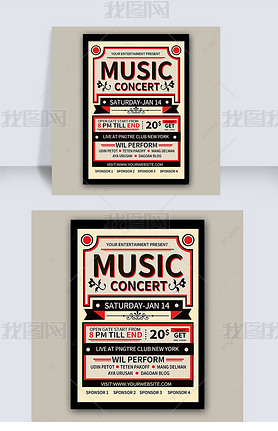 vintage music concert typography poster