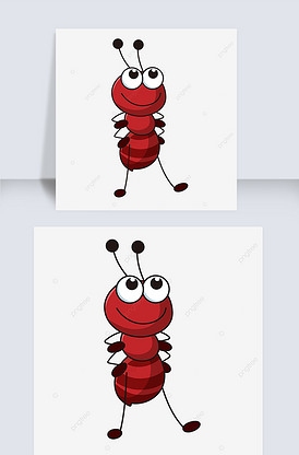 ant clipart叉腰得意红色.