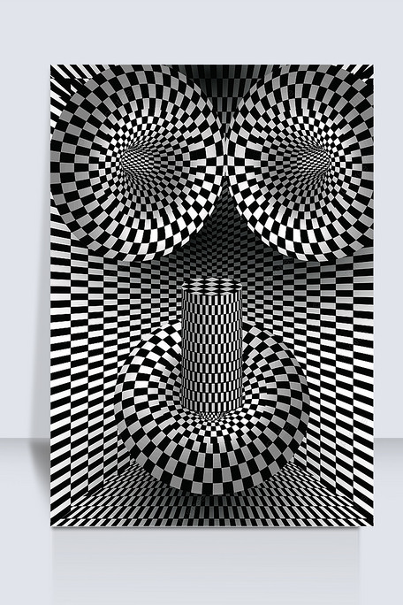 3d立体方格黑白色格子