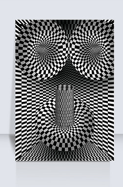 3d立体方格黑白色格子
