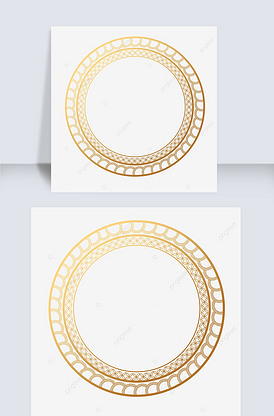 金色镂空圆形花边边框