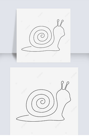 line draw 矢量蜗牛抽象线条画