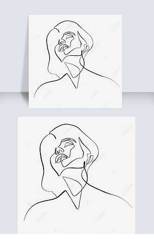 linedraw仰视的抽象女人