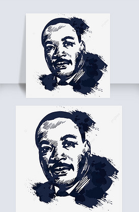 钢笔画马丁路德金名人头像黑白素描伟.