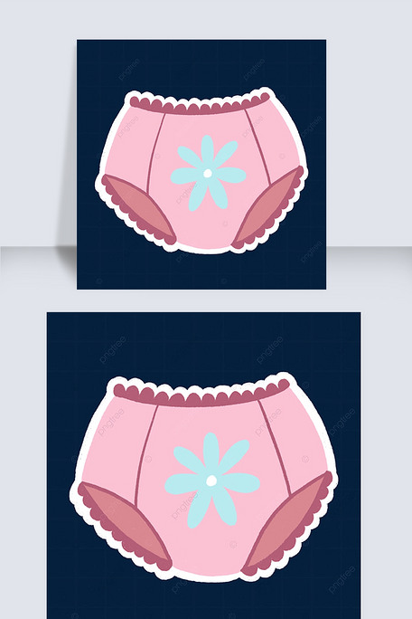 紫色花朵儿童内裤贴纸