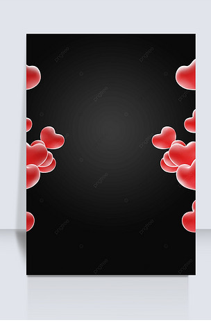 黑色简单爱心背景