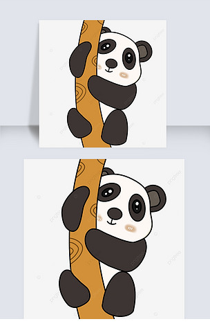 爬树的熊猫剪贴画