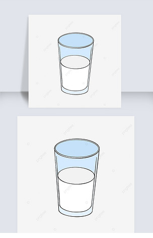 手绘卡通风格牛奶杯子glassc