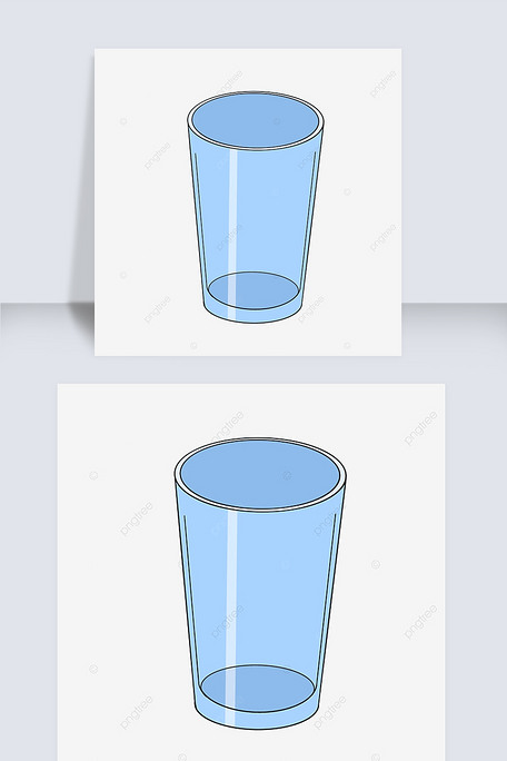 手绘卡通风格透明的杯子glass