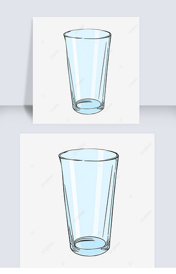 原创手绘卡通风格空杯子glassclipart版权可商用