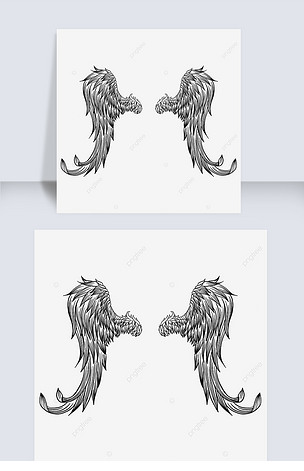 黑白炫酷天使翅膀