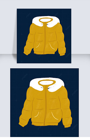 卡通黄色毛领的棉衣