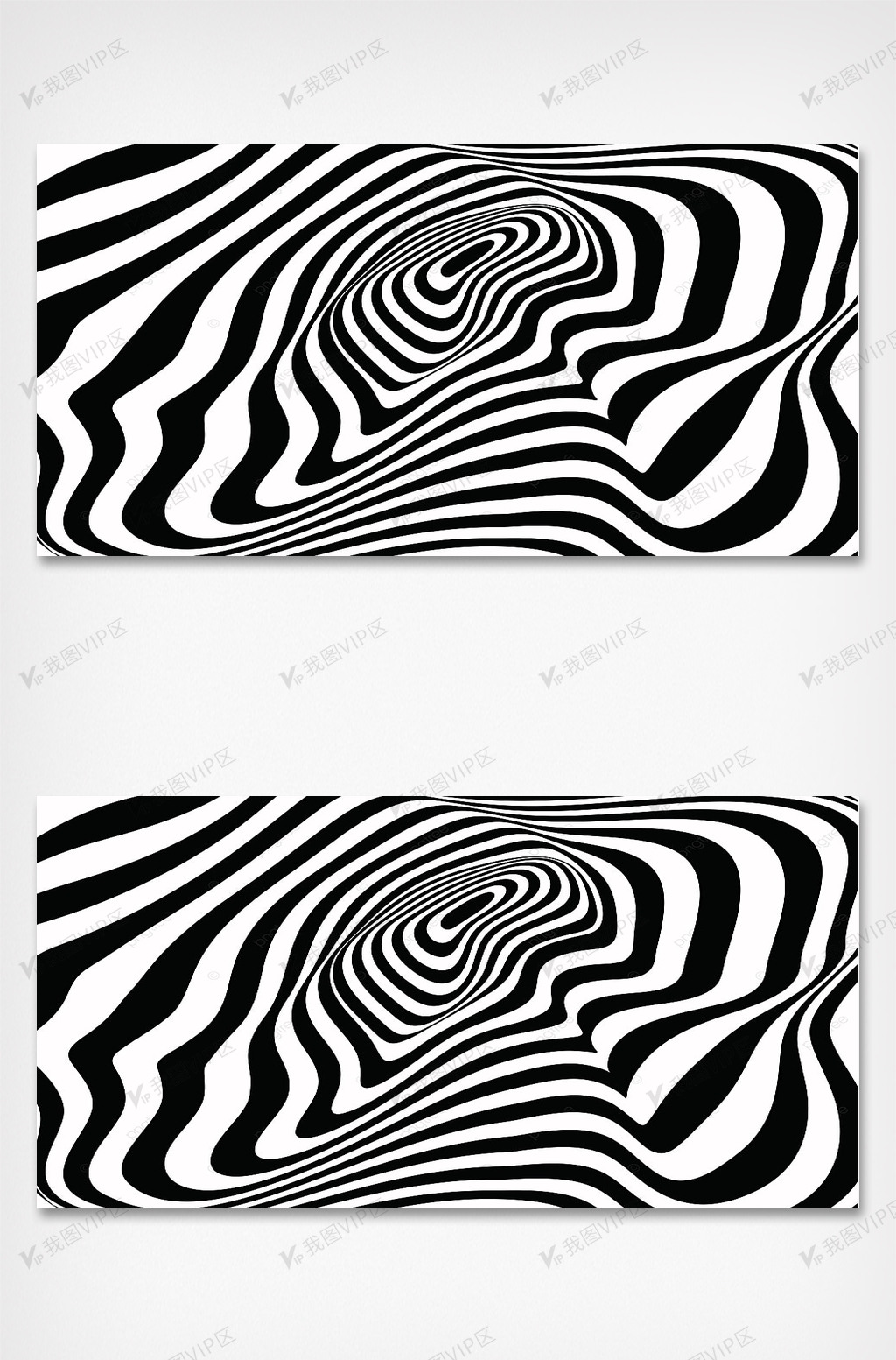 流体黑白双色条纹线条