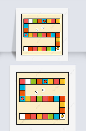 卡通彩色桌游棋盘