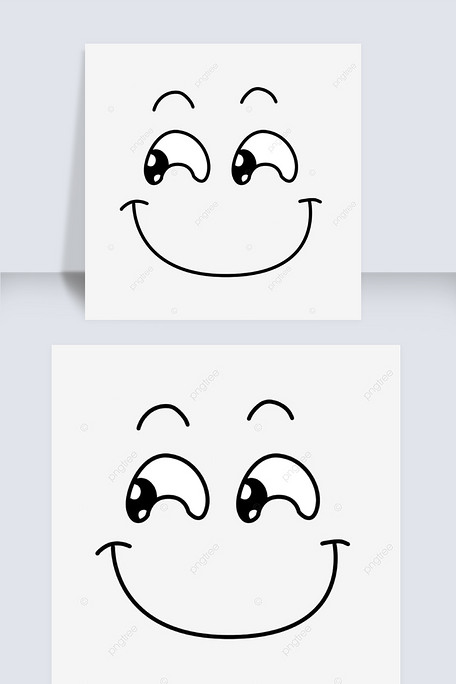 卡通人物面部斜眼笑表情