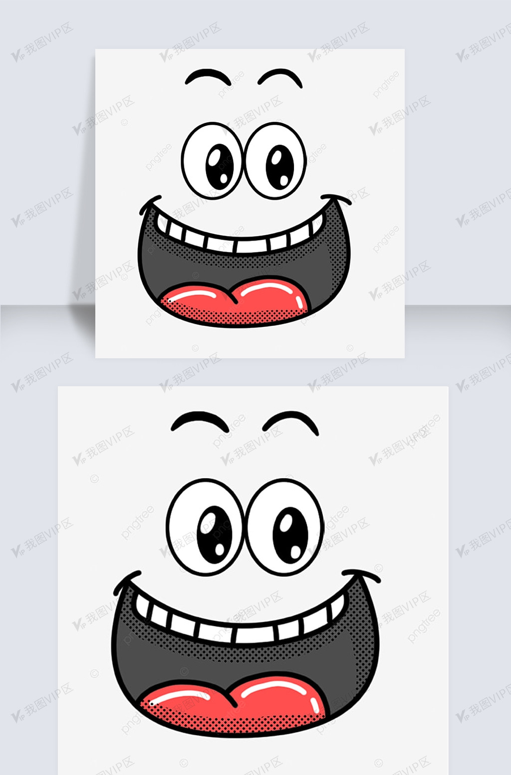 卡通人物面部开心表情