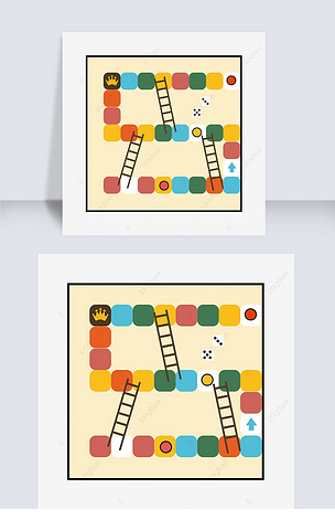 卡通探险桌游棋盘图案