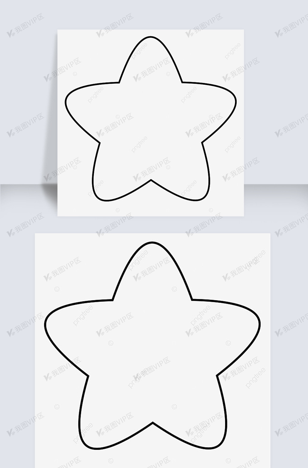 可爱黑边星星剪贴画