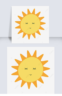 卡通可爱表情太阳简笔画矢量素材 sun clipart
