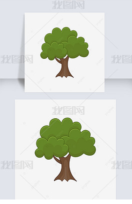 矢量自然素材卡通树木剪贴画 tree clipart