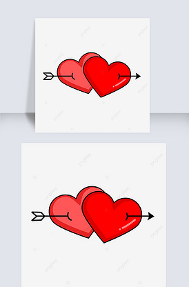 被一根箭插中的两颗心