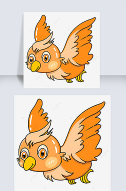 黄色可爱小鸟卡通剪贴画