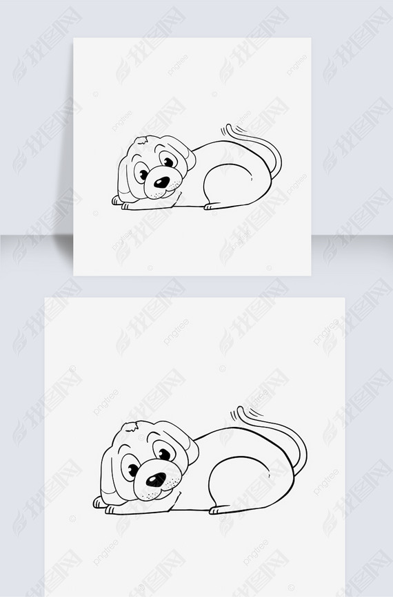 ͨҡβ͵С߸ dog clipart black and white