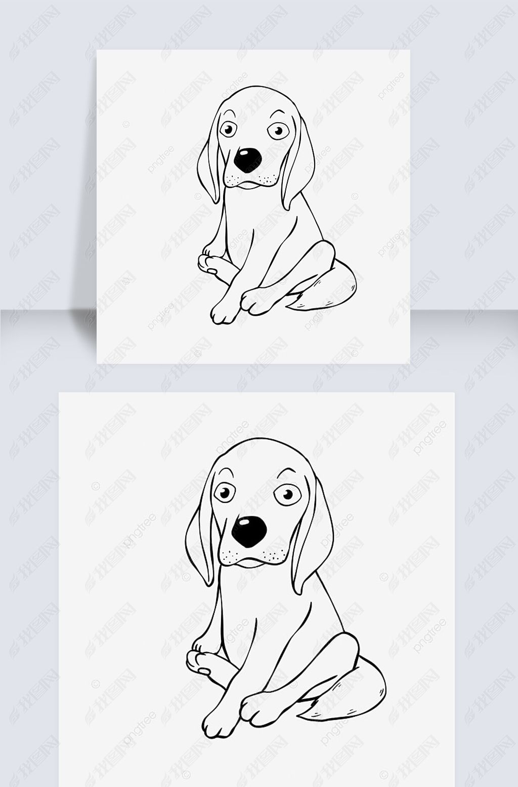 dog clipart black and white ֻ濨ͨС߸