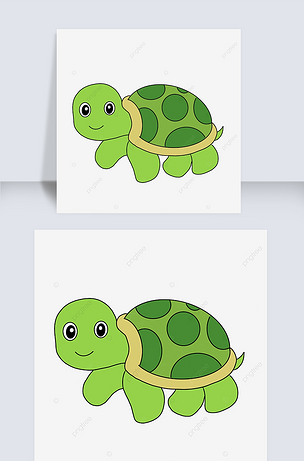手绘卡通乌龟剪贴画