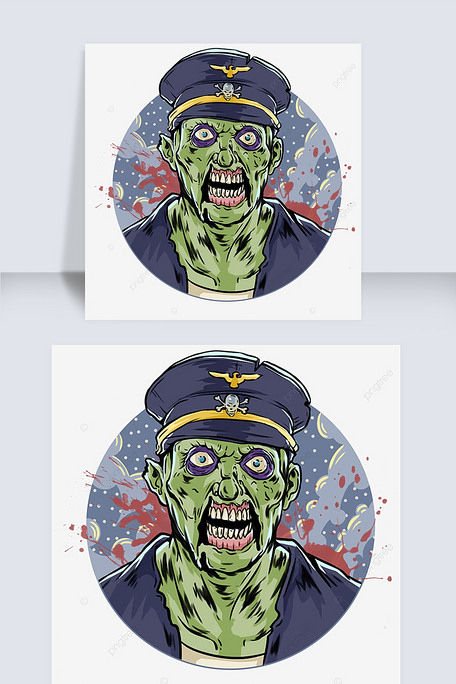 僵尸万圣节恐怖鬼绿色元素