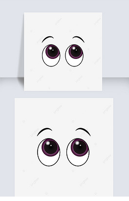 棕色卡通眼睛眉毛表情矢量素材 eyes clipart