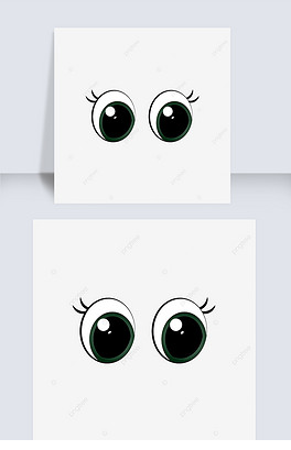可爱蓝色卡通动物矢量圆形大眼睛 eyes clipart