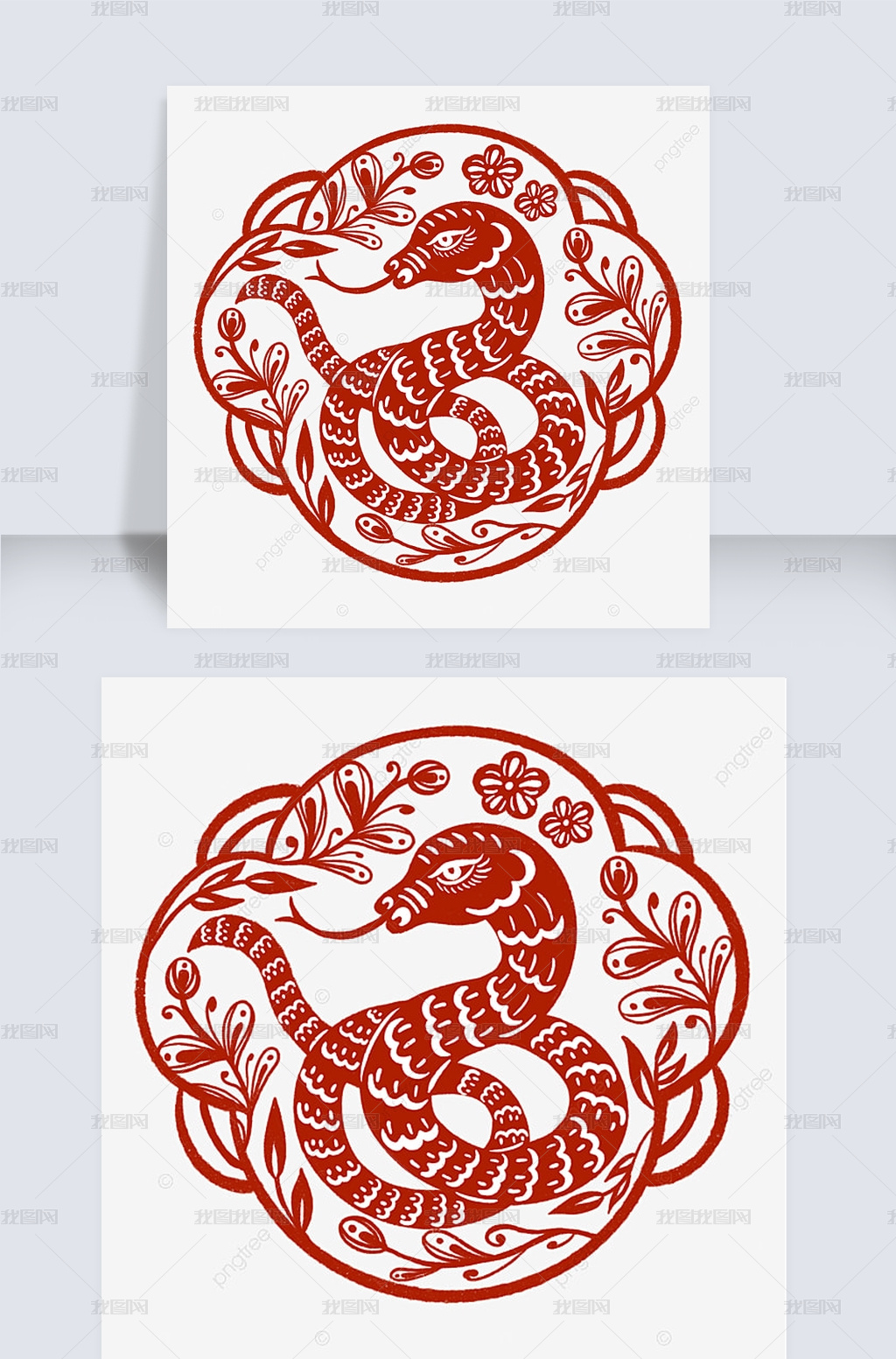 蛇年边框窗花剪纸图片素材模板下载 其他 我图网