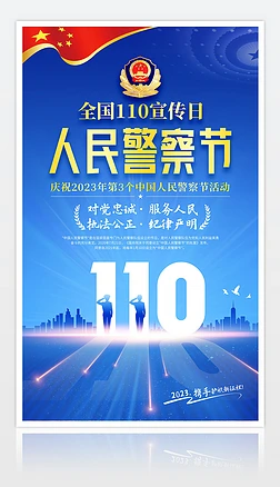 2023公安110中国人民警察节海报展板