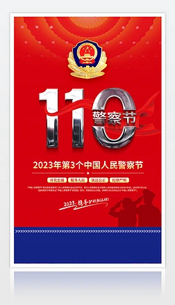 2023年庆祝中国人民警察节宣传海报展板