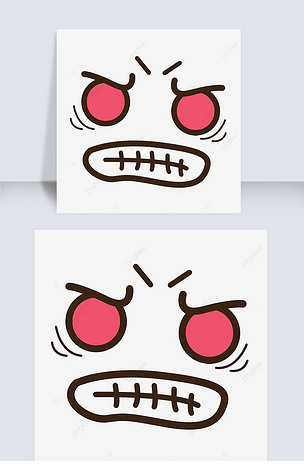 创意可爱卡通脸部表情包生气