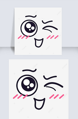 可爱脸部卡通表情包图片眨眼