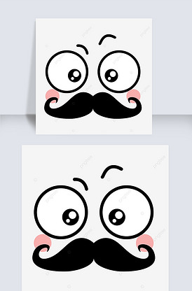 可爱脸部卡通表情包图片胡子