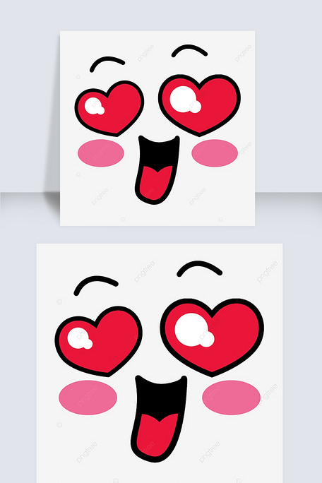 原创卡通脸部表情包图片爱心