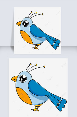 胖胖小鸟卡通剪贴画