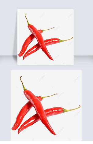 三根新鲜营养美味红色辣椒