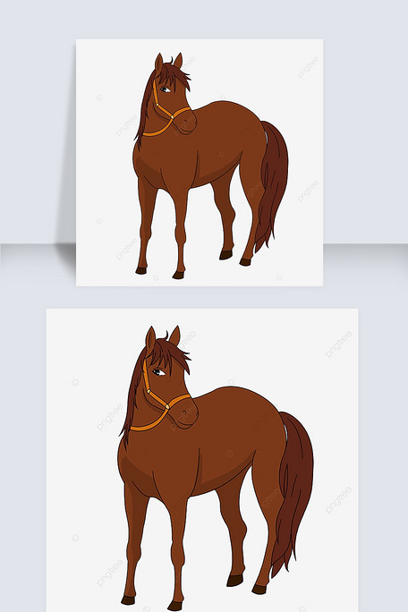 手绘马剪贴画