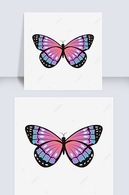 撞色logo免抠元素|撞色渐变悬挂蝴蝶剪贴画
