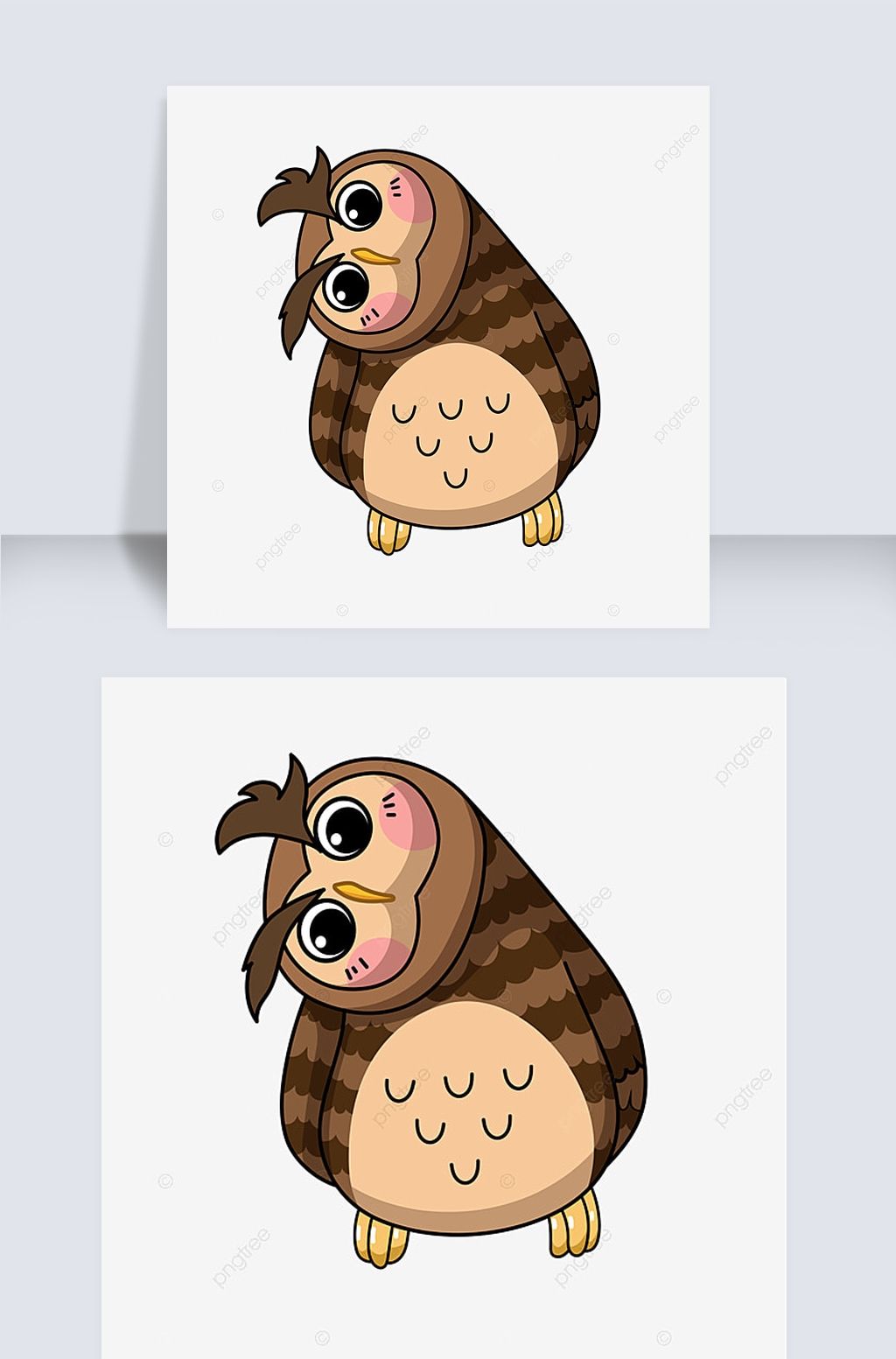 owl clipart歪头卡通猫头鹰剪贴画