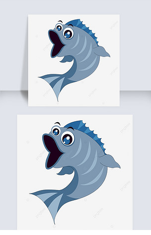 一只表情夸张的鱼剪贴画