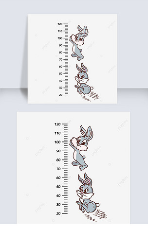 灰色兔子测量身高元素