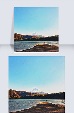 冬季富士山风景图
