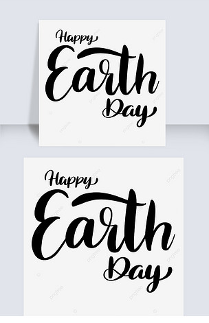 简约风格happy earth day字体
