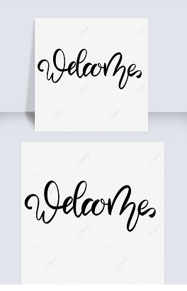 黑色welcome 花体字体