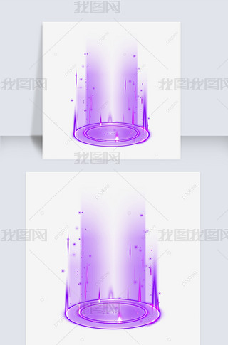 紫色圆圈光效光柱